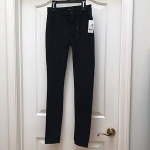 J Brand NWT Lux Sateen Black Slim Mid-Rise Super Skinny Pants Size 24